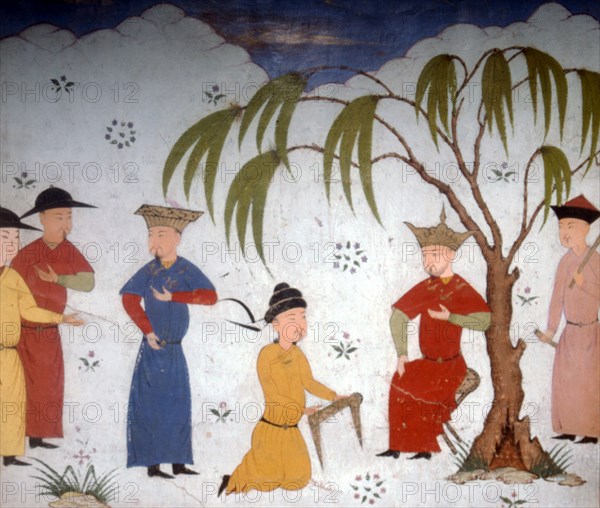 Li-ta-chih and Maksun, present history books to Uljaytu, c14th-15th century. Artist: Unknown.
