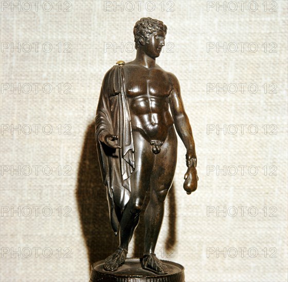 Mercury (Hermes) holding a purse (as bringer of good fortune), Roman, 1st century. Artist: Unknown.