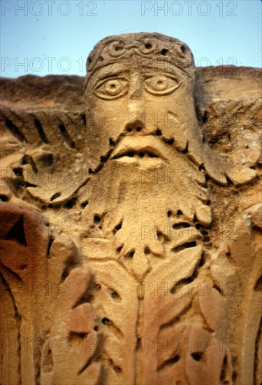 Vegetation figure on Roman Capital at Carthage Tunisia, 2nd-3rd century. Artist: Unknown.