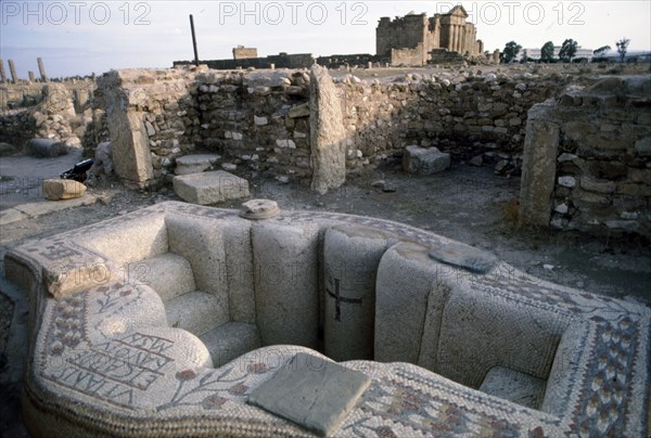 Early Christian Baptismal Bath at Roman forum of Sufetula, Sbeitla, Tunisia, c20th century. Artist: Unknown.