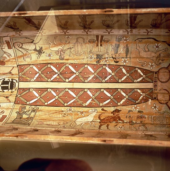 Interior of Egyptian Coffin with Sky - Goddess Nut and Zodiac Signs, 2nd century. Artist: Unknown.