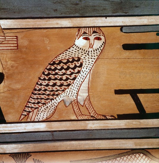 Owl, Hieroglyphic inscription on inner wall of coffin of steward, Seni, El Bersha, Egypt, c2000 BC. Artist: Unknown.