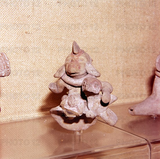 Mexican Terracotta Group, Pre-Columbian, from a grave, Aztec culture, 1300-1521. Artist: Unknown.