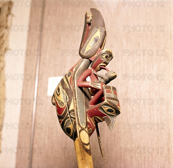 North American Indian Shaman's Rattle, Thunderbird. Artist: Unknown.