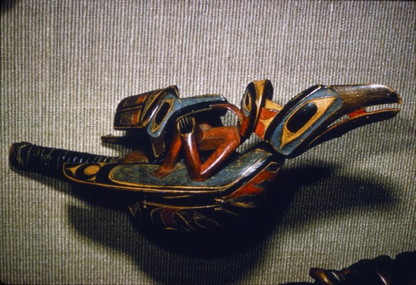 Shaman's Rattle, Thunderbird, Pacific North-West Coast Indian. Artist: Unknown.