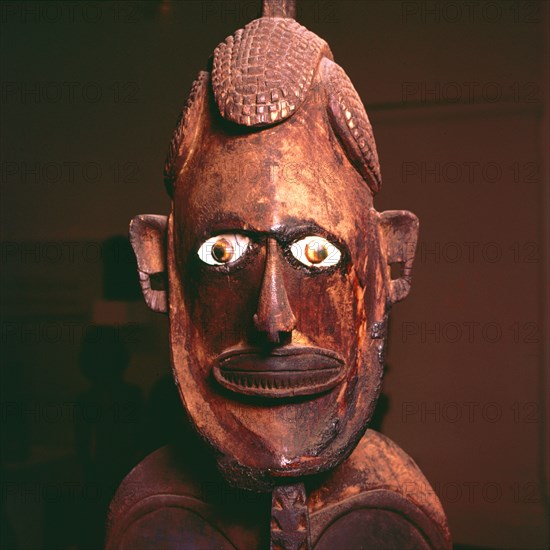 Wooden figure from New Ireland, Melanesia. Artist: Unknown.