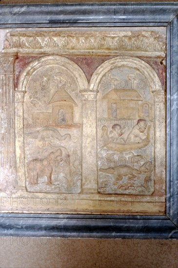 Nile animals on panel in the Vatican Artist: Unknown.