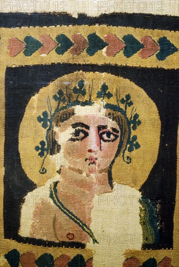 Coptic Textile, Portrait of Dionysus. 5th Century. Artist: Unknown.