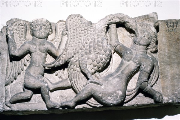Leda and the Swan from Ahnassia, Beni-Souef, Egypt, 3rd century. Artist: Unknown.