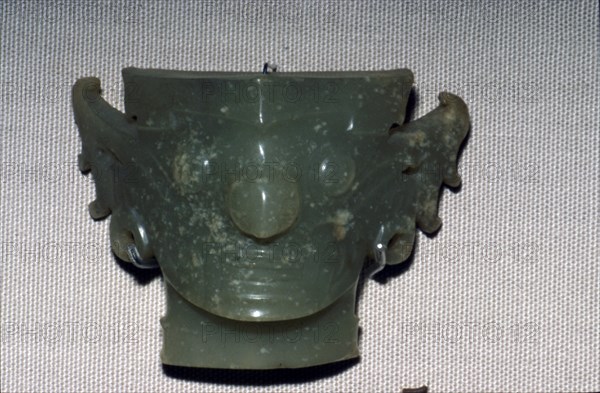 Chinese Jade Face, Neolithic period, c2500 BC. Artist: Unknown.