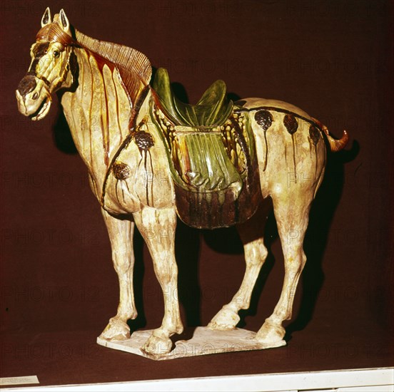 Chinese Horse from a Tomb, T'Ang Dynasty, 7th-10th century Artist: Unknown.