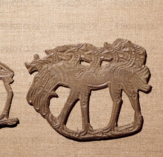 Bronze Plaque, Kama River Tribes Mircaulous Image of Wilde Beast, 3rd century BC-8th century. Artist: Unknown.