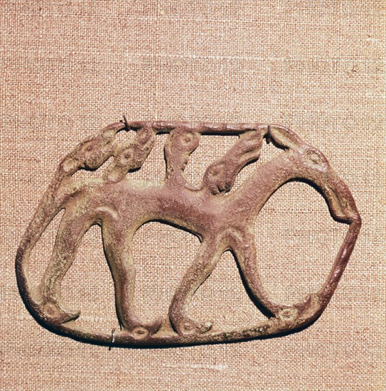 Bronze Plaque, Kama River Tribes Mircaulous Image of Wilde Beast, 3rd century BC-8th century. Artist: Unknown.