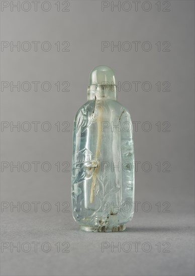 Aquamarine snuff bottle, China, Qing dynasty, 1644-1911. Creator: Unknown.