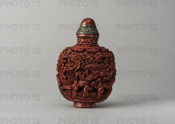 Lacquer snuff bottle, China, Qing dynasty, 1644-1911. Creator: Unknown.