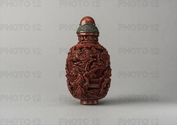 Lacquer snuff bottle, China, Qing dynasty, 1644-1911. Creator: Unknown.