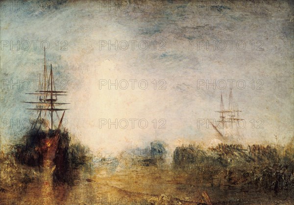 'Whalers (Boiling Blubber) Entangled in Flaw Ice, Endeavouring to Extricate Themselves', 1846. Artist: JMW Turner