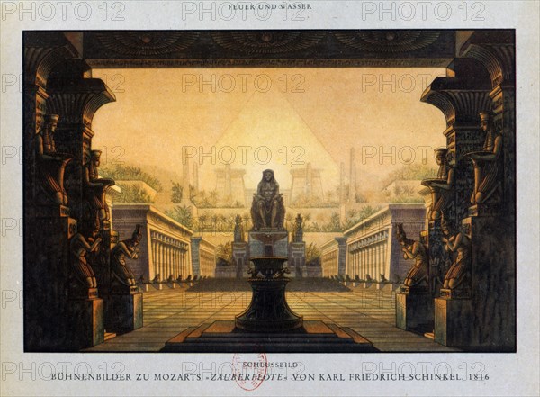 The temple of Isis and Osiris, The Magic Flute, 1816. Artist: Karl Friedrich Schinkel