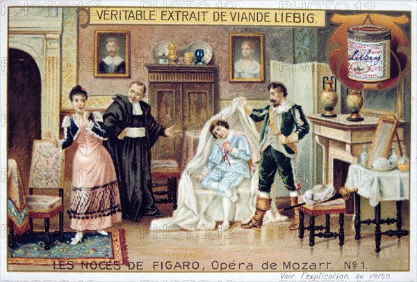 Scene from Mozart's opera The Marriage of Figaro, 1786 (1905).  Artist: Anon