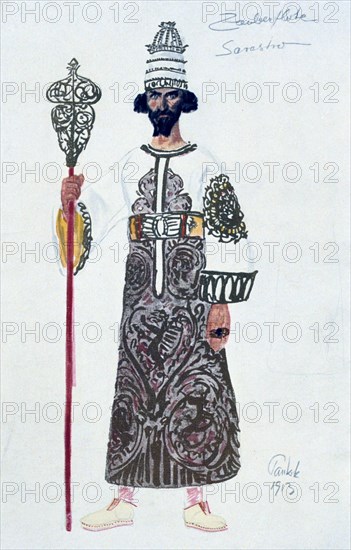 Costume design for Sarastro, 1913. Artist: Unknown