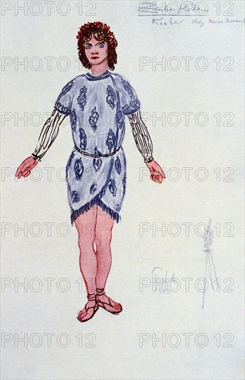 Costume design for one of the Three Youths or Genii, 1913. Artist: Unknown