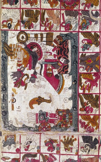 Tonalamatl Aubin, Folio 16, 15th century? Artist: Anon