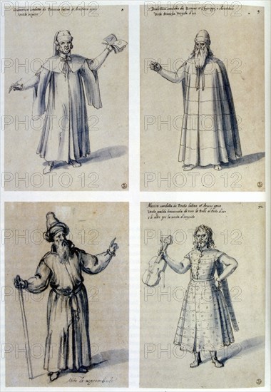 Costume design for classical figures, 16th century. Artist: Giuseppe Arcimboldi