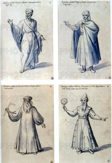 Costume design for classical figures, 16th century. Artist: Giuseppe Arcimboldi