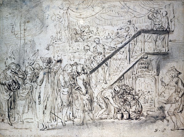 'Le Grand Café' 1759. Artist: Gabriel de Saint-Aubin