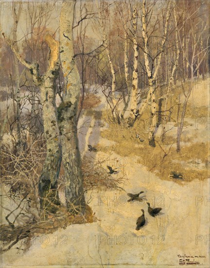 'Woods Covered with Snow', 19th century. Artist: Frits Thaulow