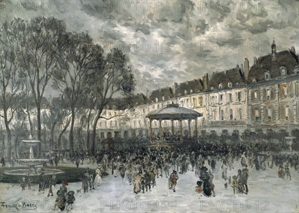 'Place des Vosges, Paris, day of a Concert', late 19th/early 20th century. Artist: Frank Myers Boggs