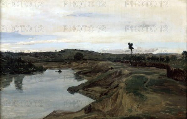 'Poussin's Walk, The Roman Campagna', 1826-1828. Artist: Jean-Baptiste-Camille Corot