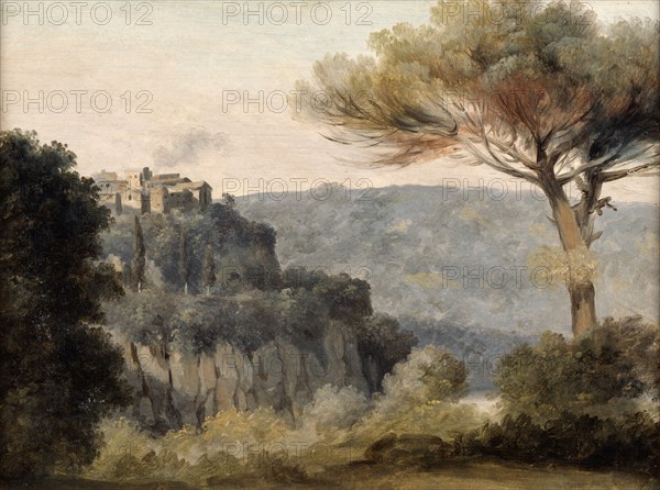 'The village of Nemi', late 18th/early 19th century. Artist: Pierre Henri de Valenciennes