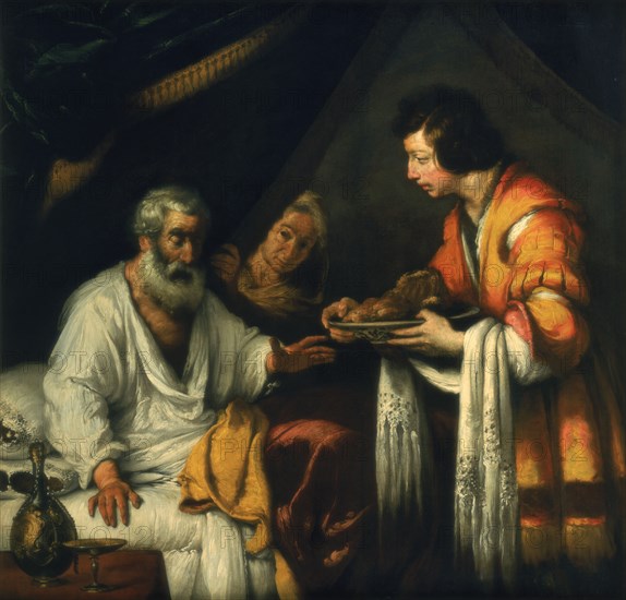 'Isaac blesses Jacob', early 17th century. Artist: Bernardo Strozzi