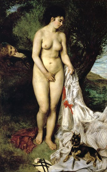 'Bather' ('La Baigneuse au griffon'), 1870. Artist: Pierre-Auguste Renoir