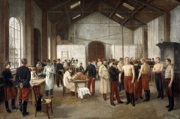 'Vaccination at the Val de Grace Hospital in Paris', c1900.  Artist: Alfred Touchemolin