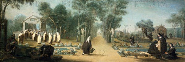 'The Carmelite Nuns in the Garden', 18th century.  Artist: Charles Guillot