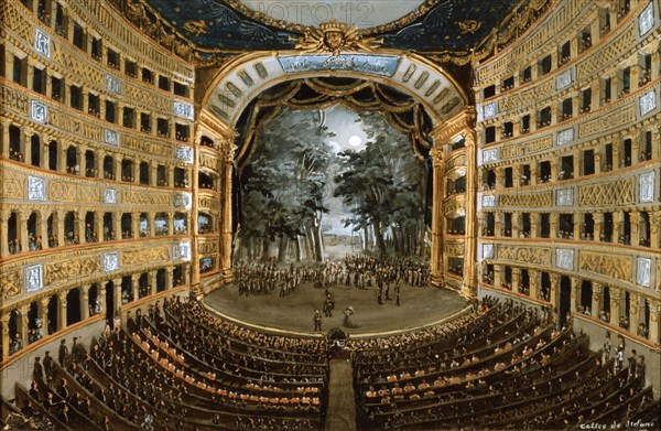 View of the interior of the Teatro San Carlo, Naples, 19th century. Artist: Unknown