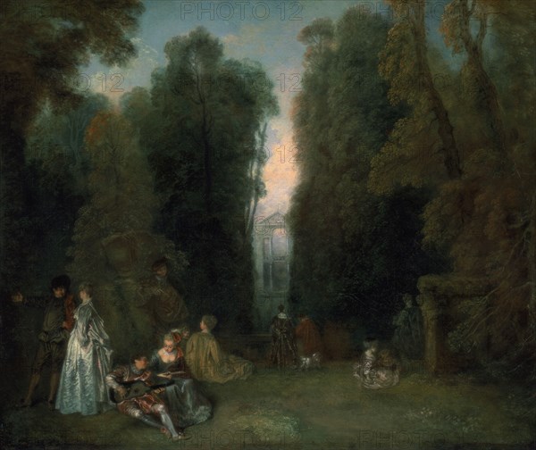 'View through the trees in the Park of Pierre Crozat', 1715. Artist: Jean-Antoine Watteau