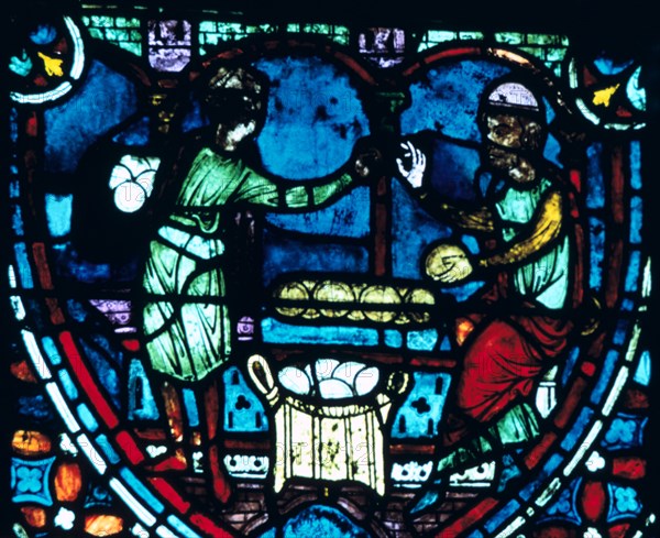 The Bakers, stained glass, Chartres Cathedral, France, 1194-1260. Artist: Unknown