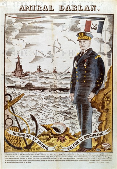 Admiral Francois Darlan, Commander of the French Navy, 1940. Artist: Pierre Falke