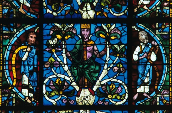 King David, stained glass, Chartres Cathedral, France, 1145-1155. Artist: Unknown