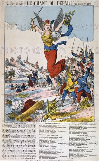 'Le Chant du Depart', song sheet, Franco-Prussian war, 1870-1871.  Artist: Anon
