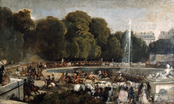 'Entry of the Duchess of Orleans in the garden of Tuileries', 1841. Artist: Eugene Louis Lami
