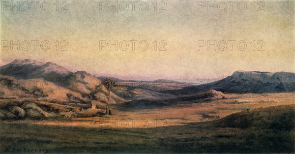 Painting of a landscape, title unknown. Artist: Edmond Baibazzona