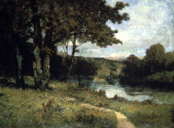 'Trees Near a River', 1891. Artist: Edward Mitchell Bannister