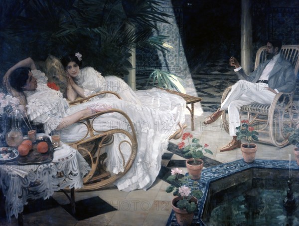 'The Patio', 19th century. Artist: Henri Achillo Zo
