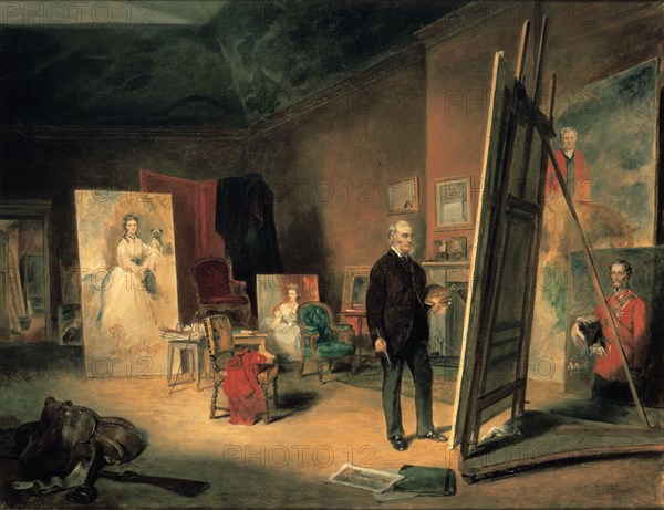 'Portrait of Sir Francis Grant in his Studio', 1866. Artist: John Ballantyne