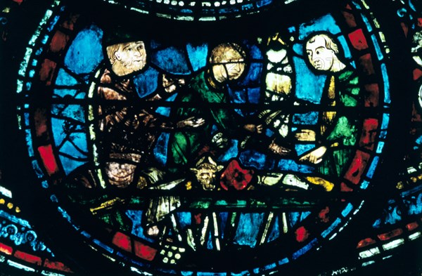 The Butchers, stained glass, Chartres Cathedral, France, 1194-1260. Artist: Unknown