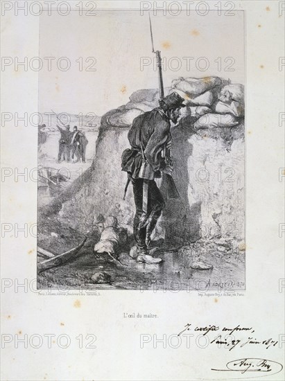 Siege of Paris, Franco-Prussian War, 1870 (1871).  Artist: Auguste Bry